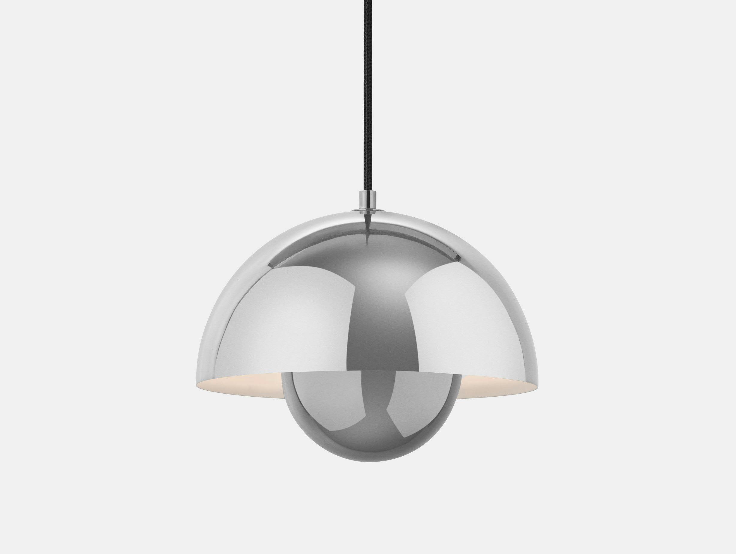 And Tradition Flowerpot Pendant Light Polished Ss Verner Panton