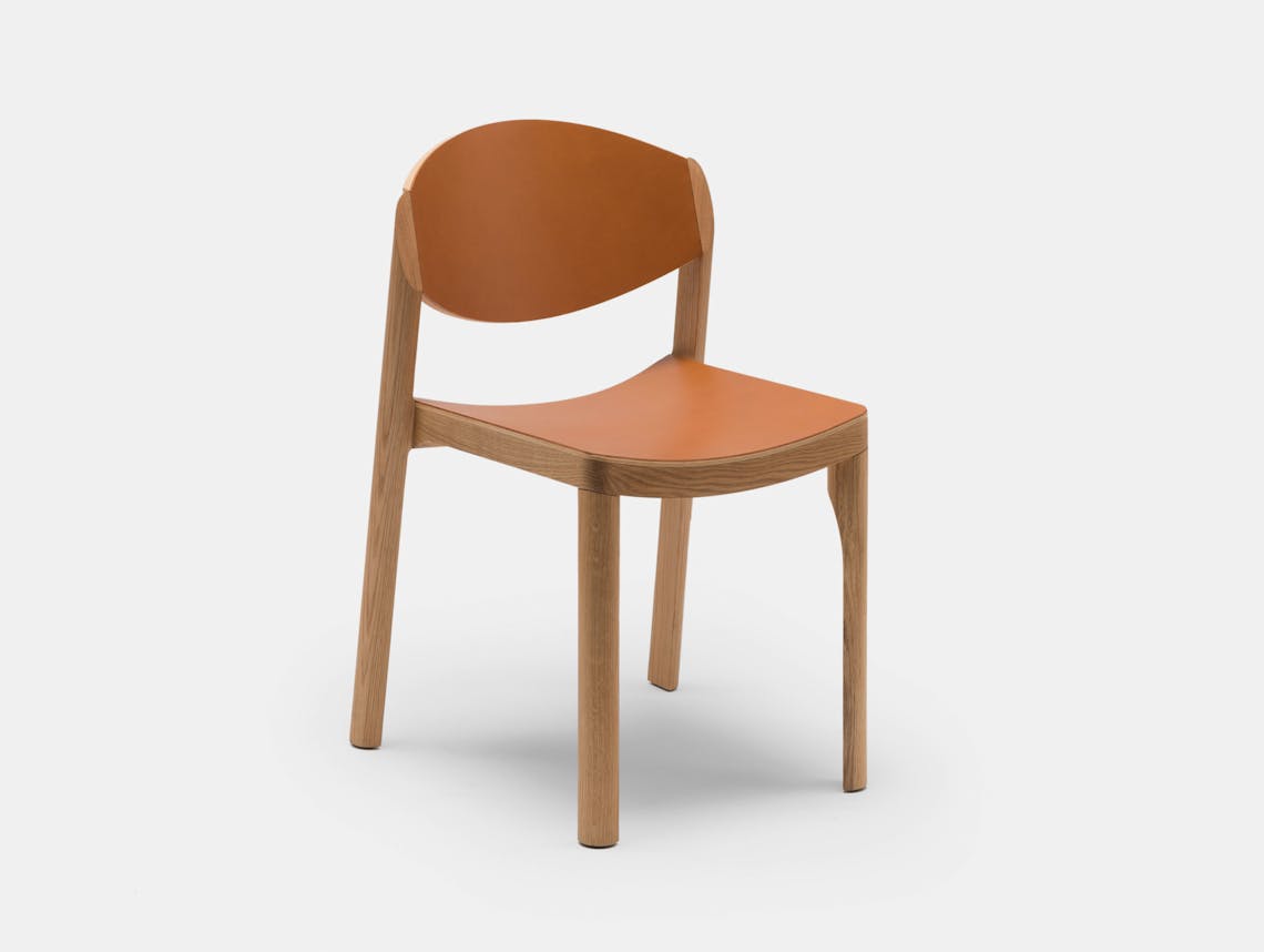 Established And Sons Mauro Chair Oak Leather Mauro Pasquinelli