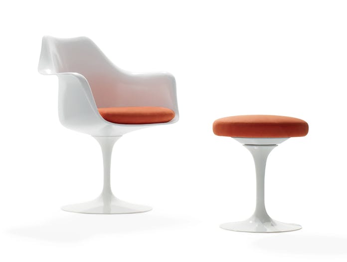 Knoll Tulip Side Chair With Arms Footstool Eero Saarinen