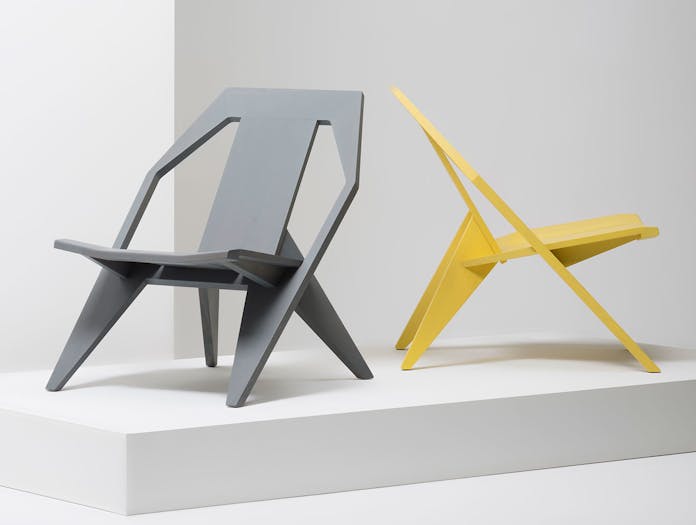 Mattiazzi Medici Lounge Chairs Yellow Grey Ash Konstantin Grcic