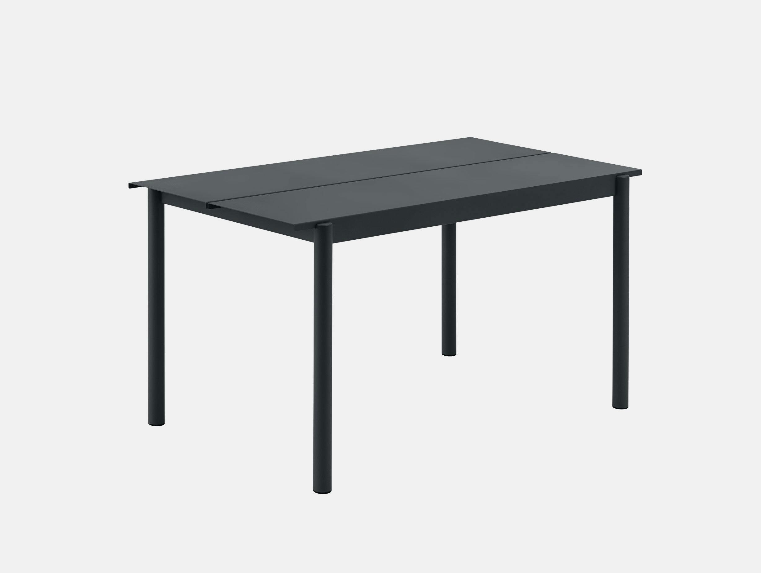 Muuto Linear Steel Outdoor Table L 140Cm Black Thomas Bentzen