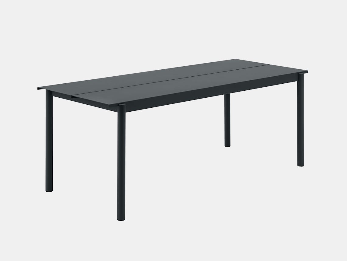 Muuto Linear Steel Outdoor Table L 200Cm Black Thomas Bentzen
