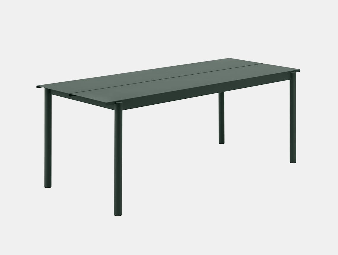 Muuto Linear Steel Outdoor Table L 200Cm Dark Green Thomas Bentzen