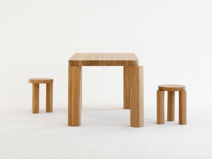 Resident Offset Dining Table End Philippe Malouin