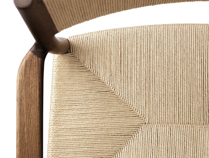 Brdr Kruger ARV Armchair fumed oak woven seat and back detail Studio David Thulstrup