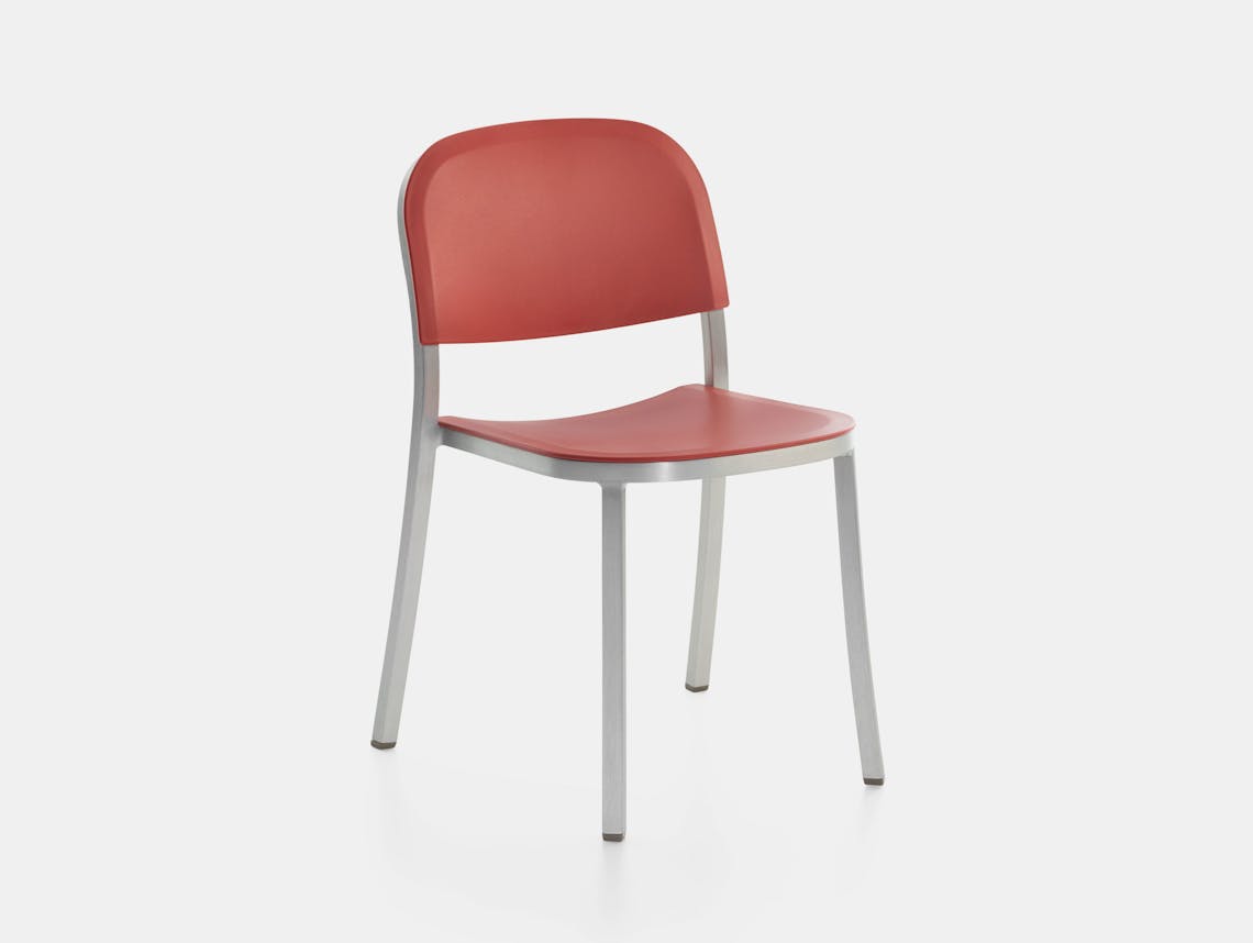 Emeco 1 Inch Chair Aluminium Red Ochre Jasper Morrison