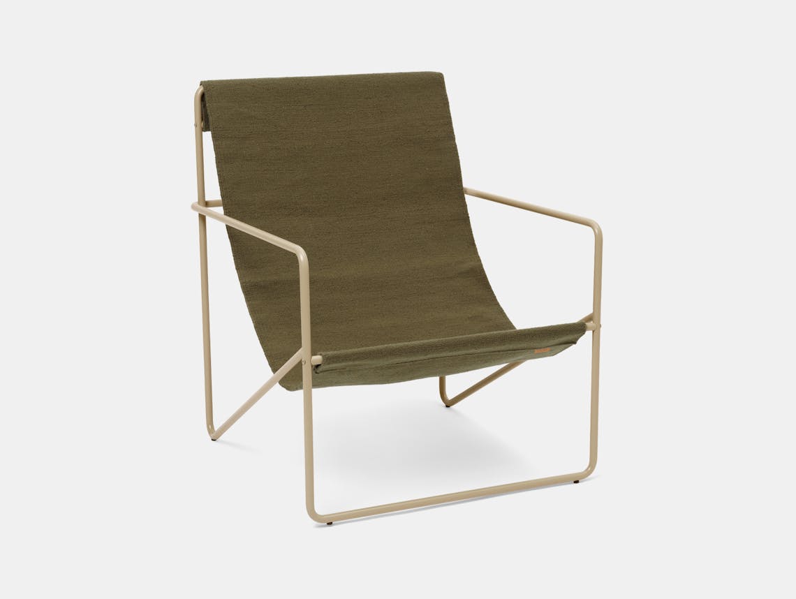 Ferm living desert lounge chair outdoor cashmere olive
