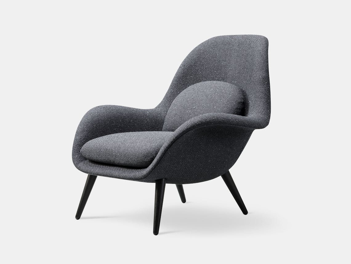 Fredericia Swoon Lounge Chair black lacquered Pilot 162 Space Copenhagen