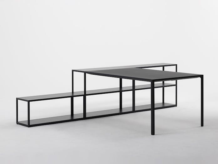 Hay New Order Table with Shelving System Charcoal 2