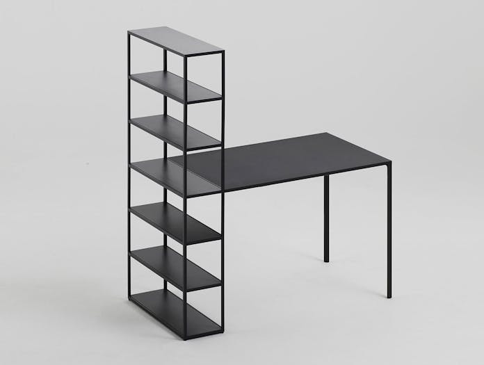 Hay New Order Table with Shelving System Charcoal