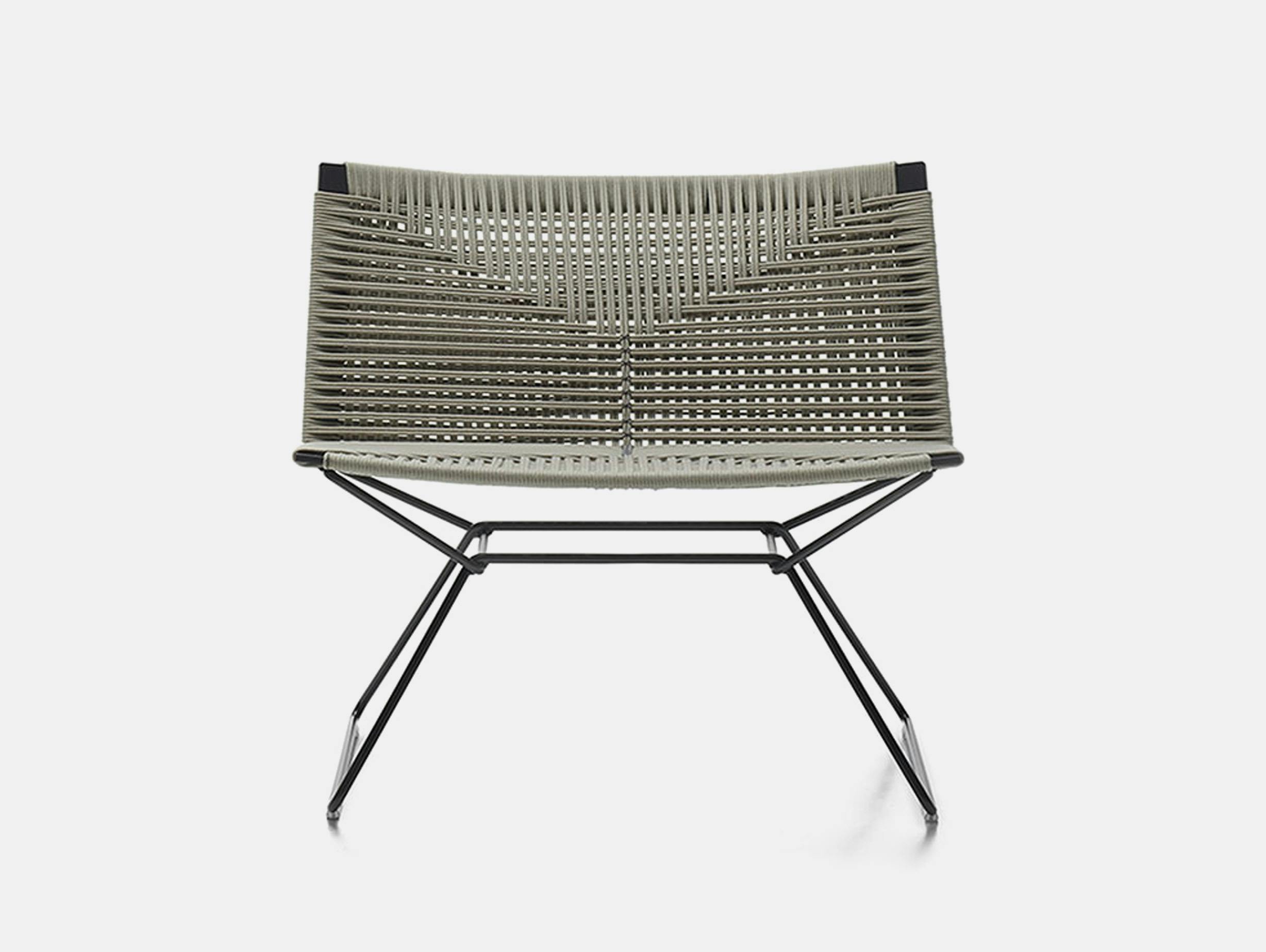 Mdf italia Jean Marie Massaud neil twist lounge chair outdoor grey black front
