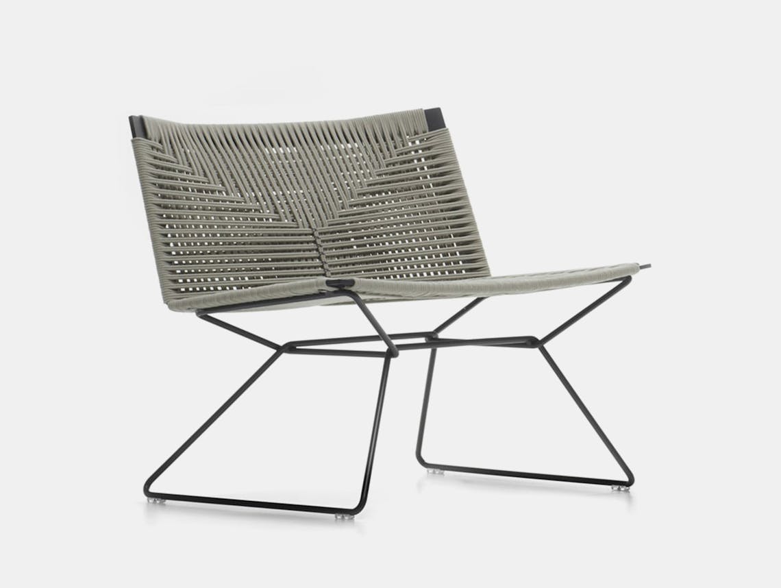 Mdf italia Jean Marie Massaud neil twist lounge chair outdoor grey black
