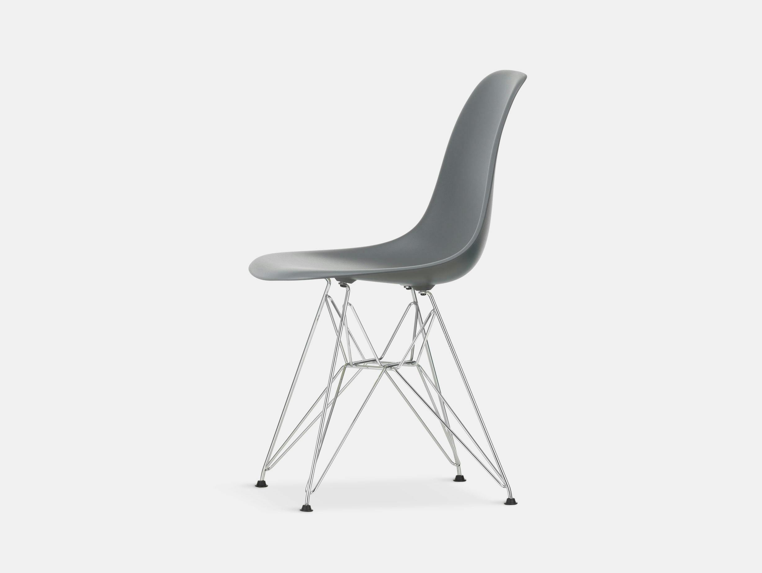 Vitra Eames Plastic Side Chair DSR granite grey chrome legs