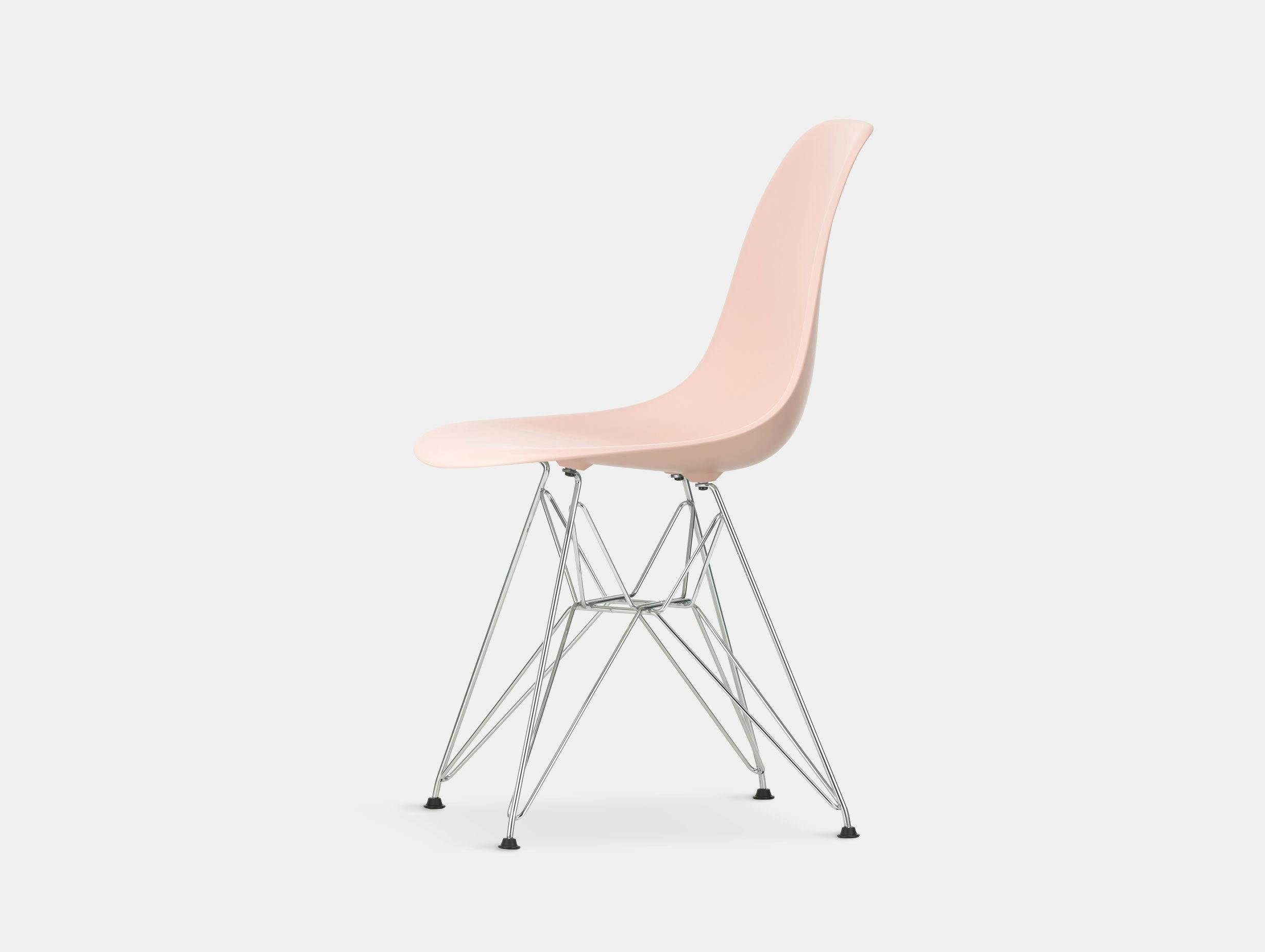 Vitra Eames Plastic Side Chair DSR pale rose chrome legs