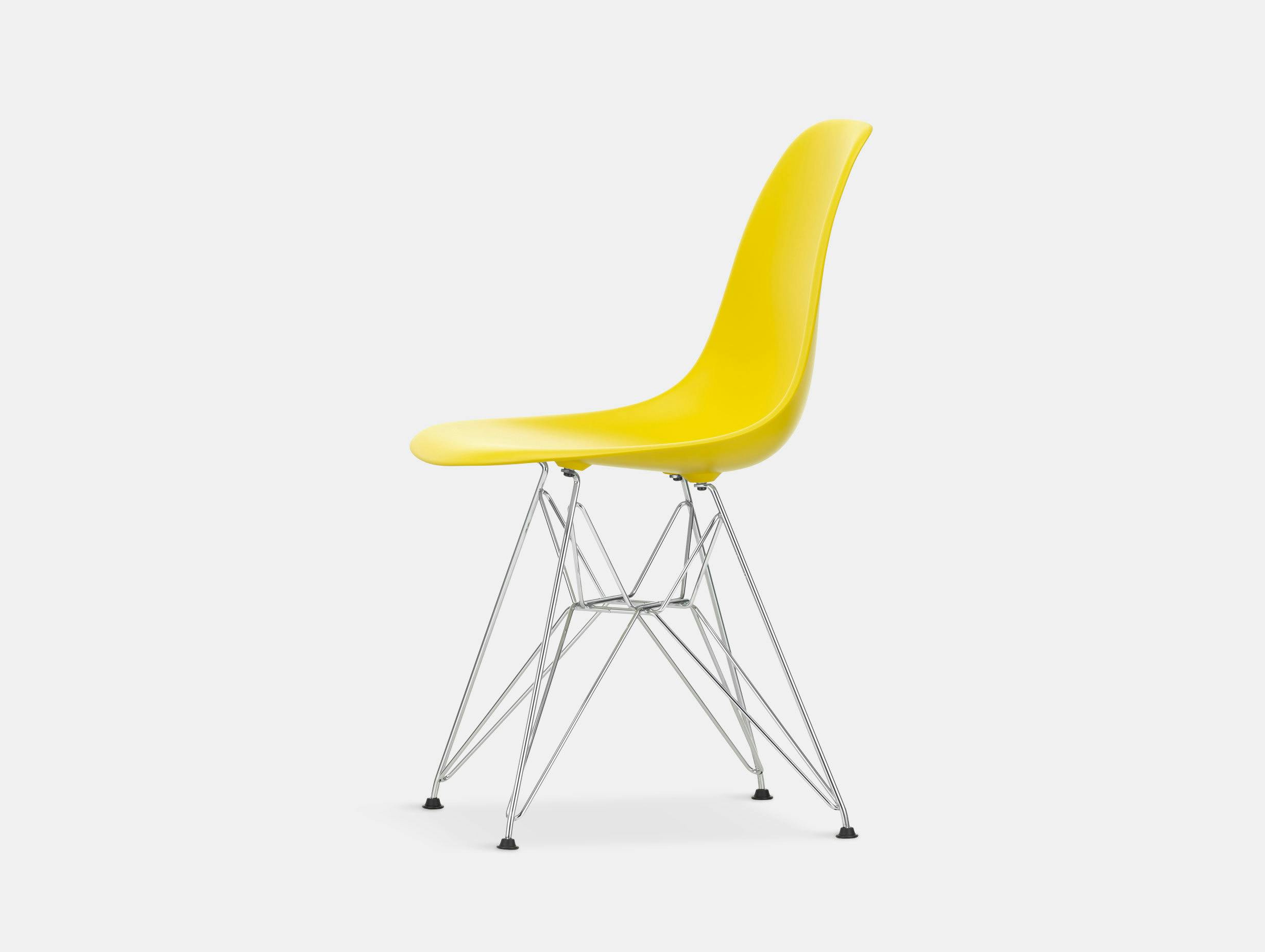 Vitra Eames Plastic Side Chair DSR sunlight chrome legs