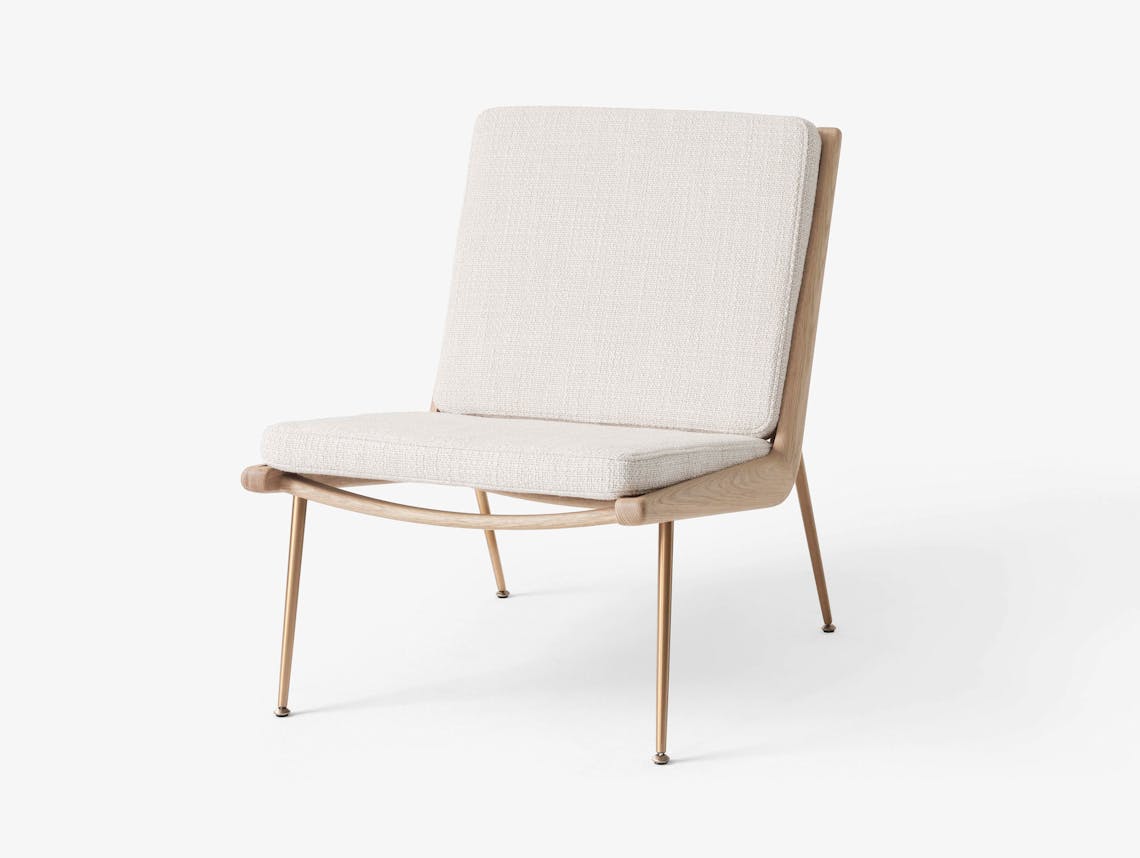 And Tradition Boomerang Lounge Chair without arms Oak Loop Cream Hvidt Molgaard
