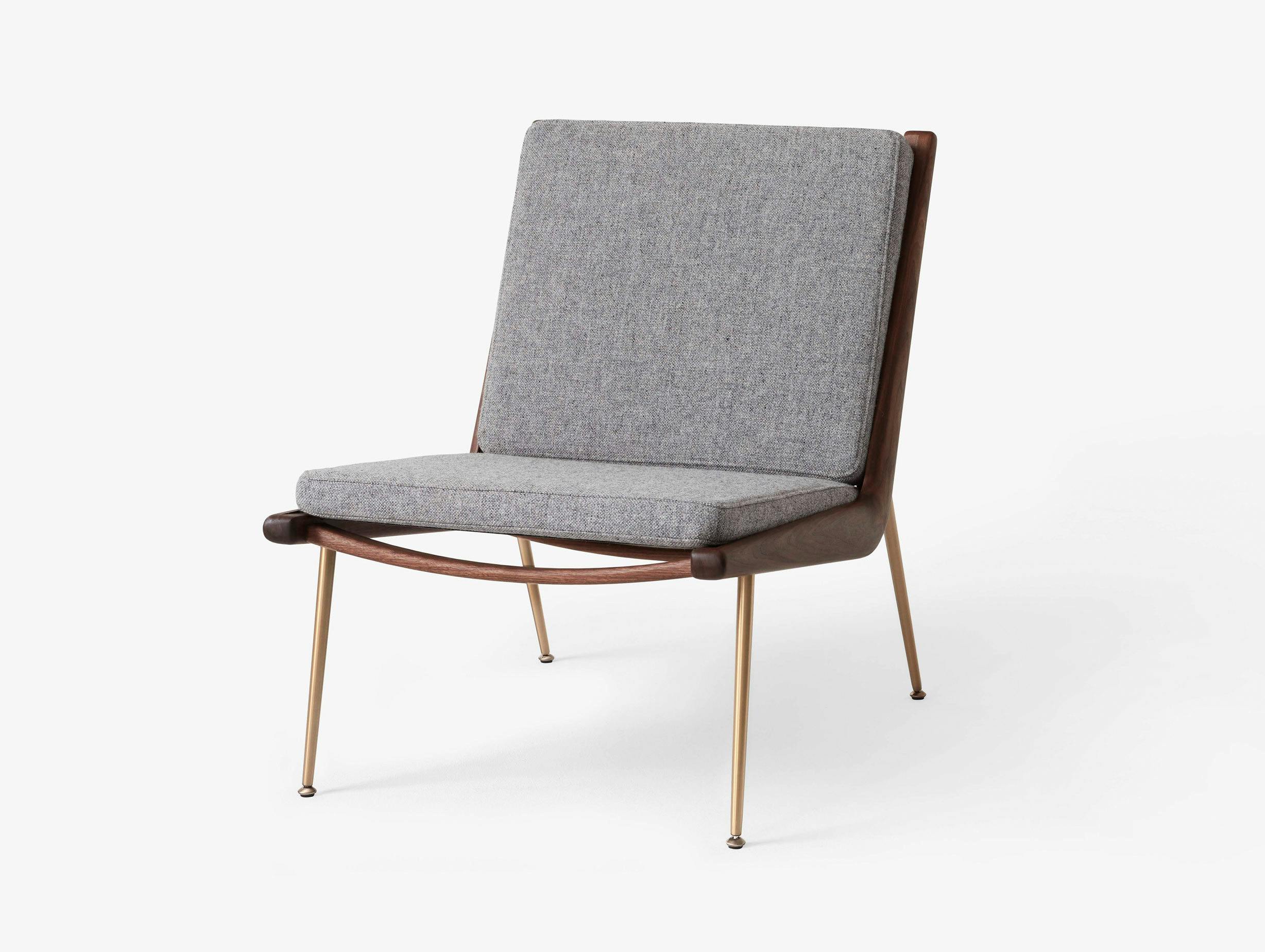 And Tradition Boomerang Lounge Chair without arms Walnut Hallingdal 130 Hvidt Molgaard