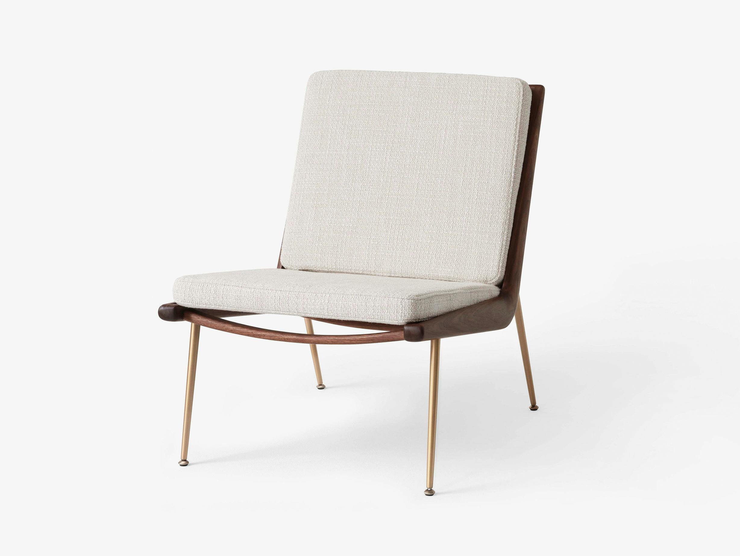 And Tradition Boomerang Lounge Chair without arms Walnut Loop Cream Hvidt Molgaard