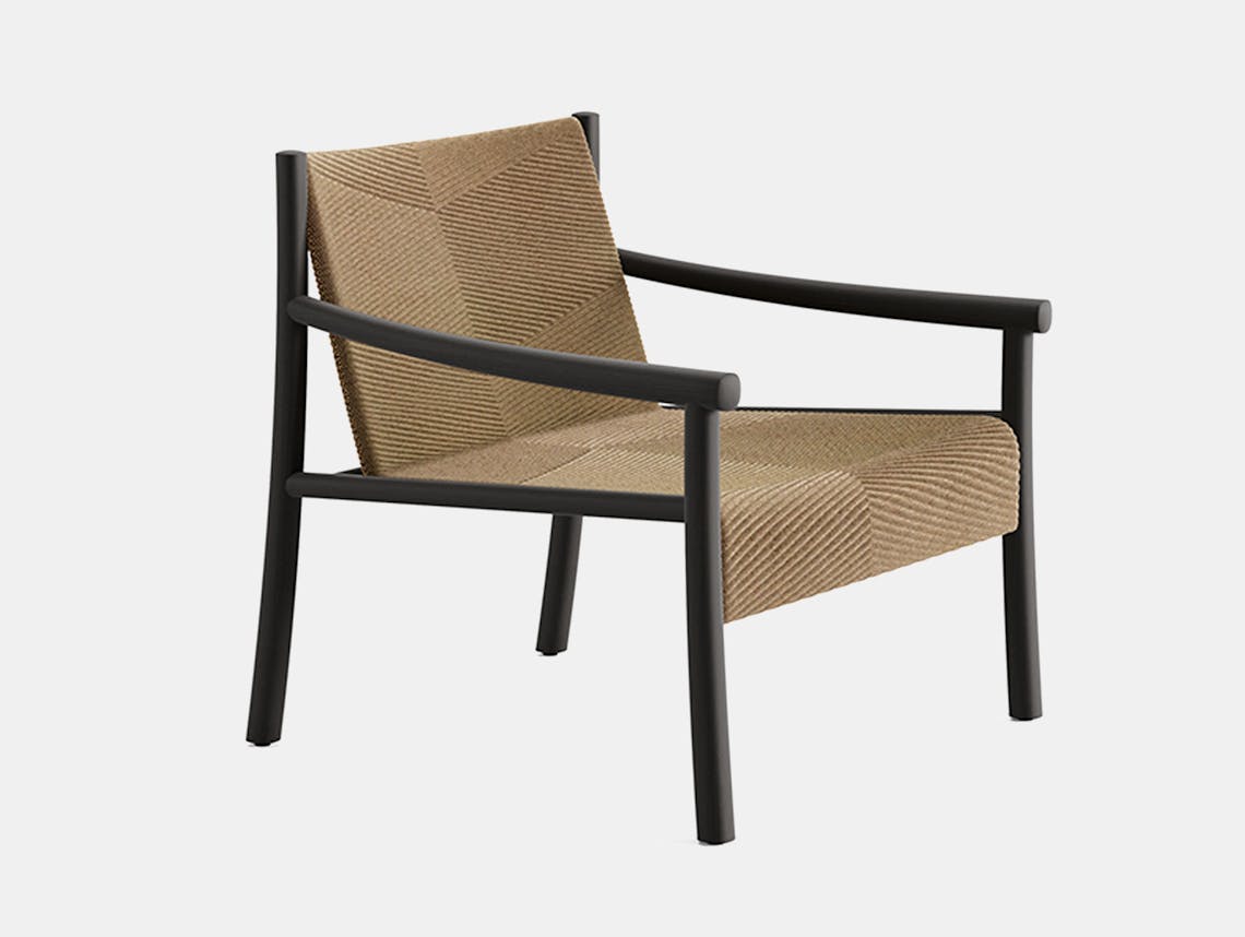 Arper kata lounge armchair black 3d knit wheat