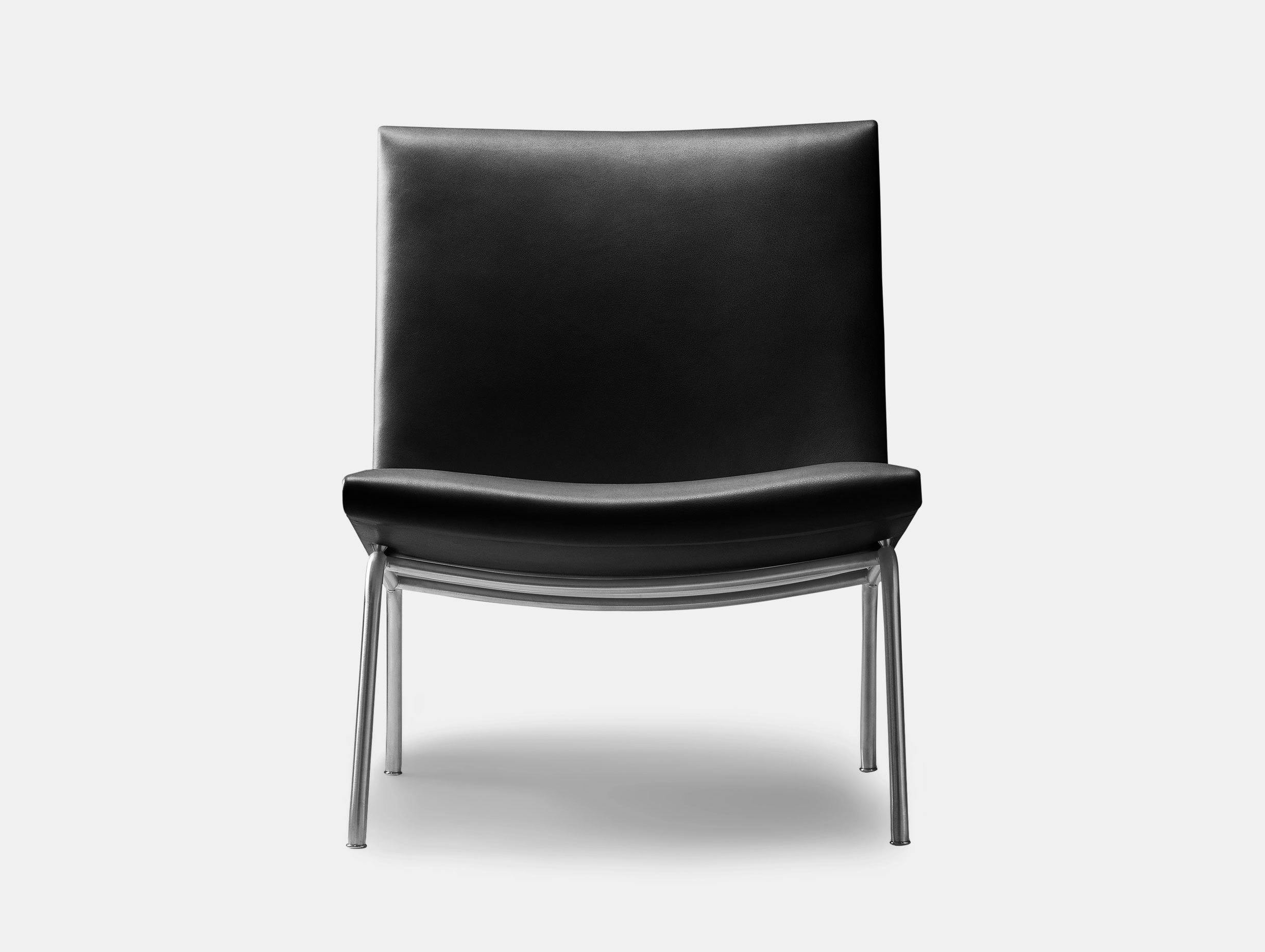 Carl Hansen Ch401 Lounge Chair Black Leather Hans Wegner