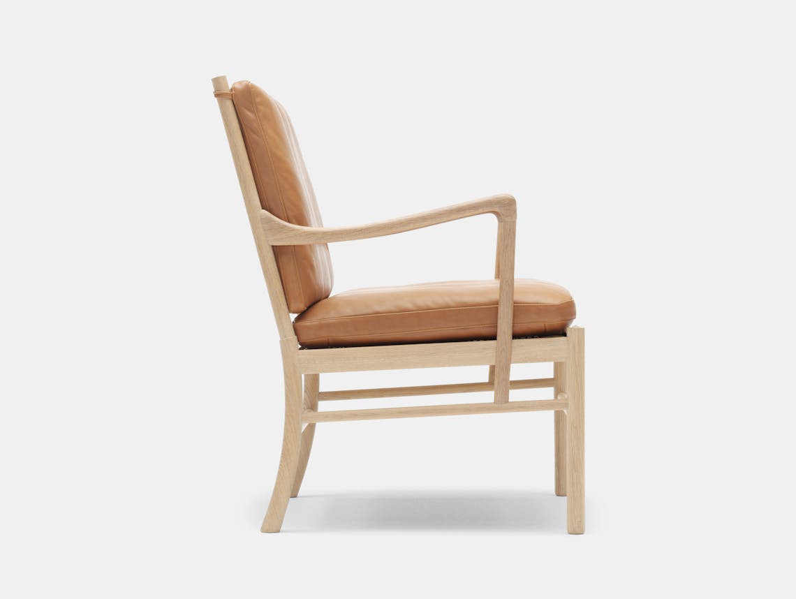 Carl Hansen Ow149 Colonial Chair Oak Leather Side Ole Wanscher