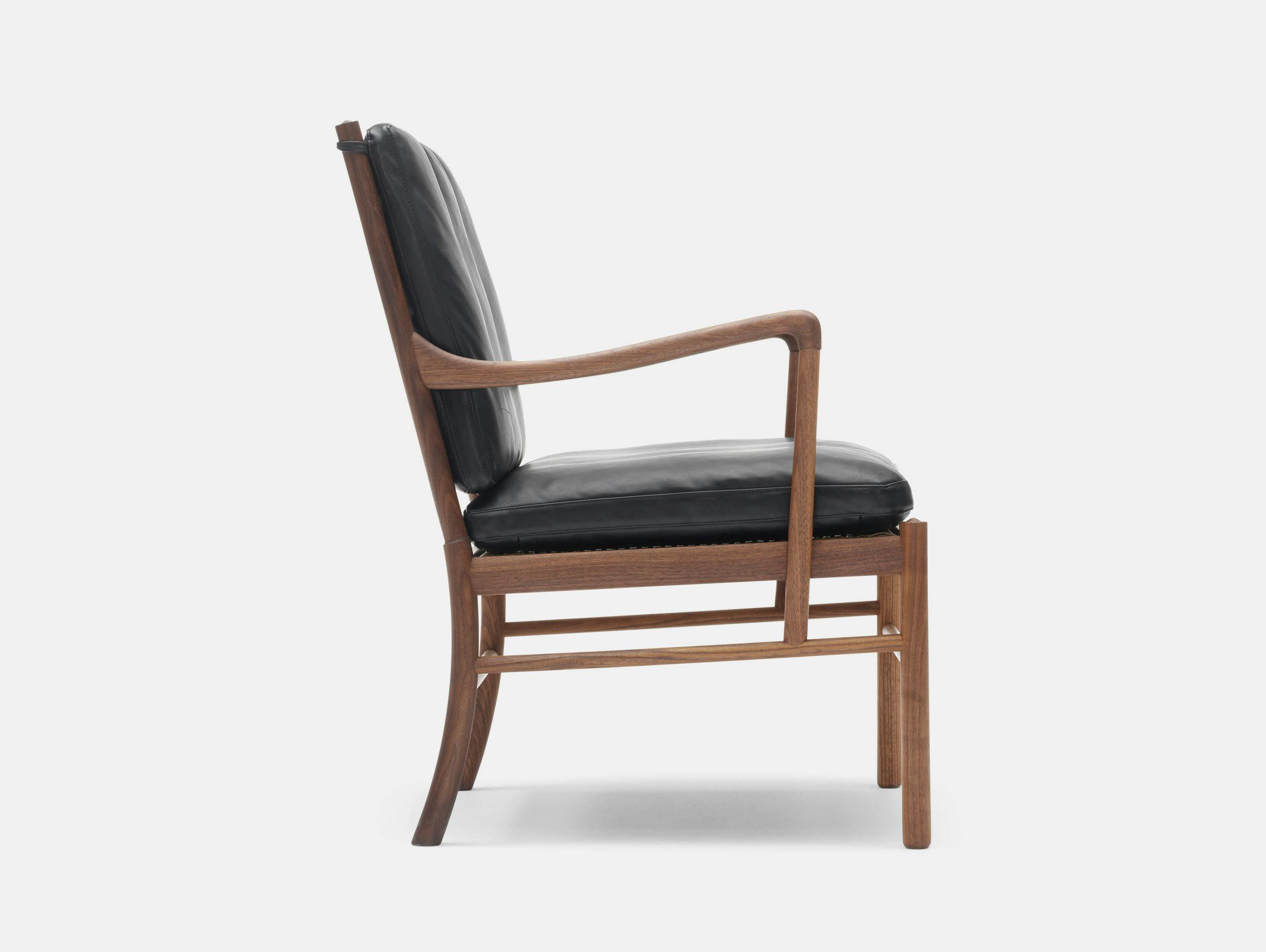 Carl Hansen Ow149 Colonial Chair Walnut Leather Side Ole Wanscher