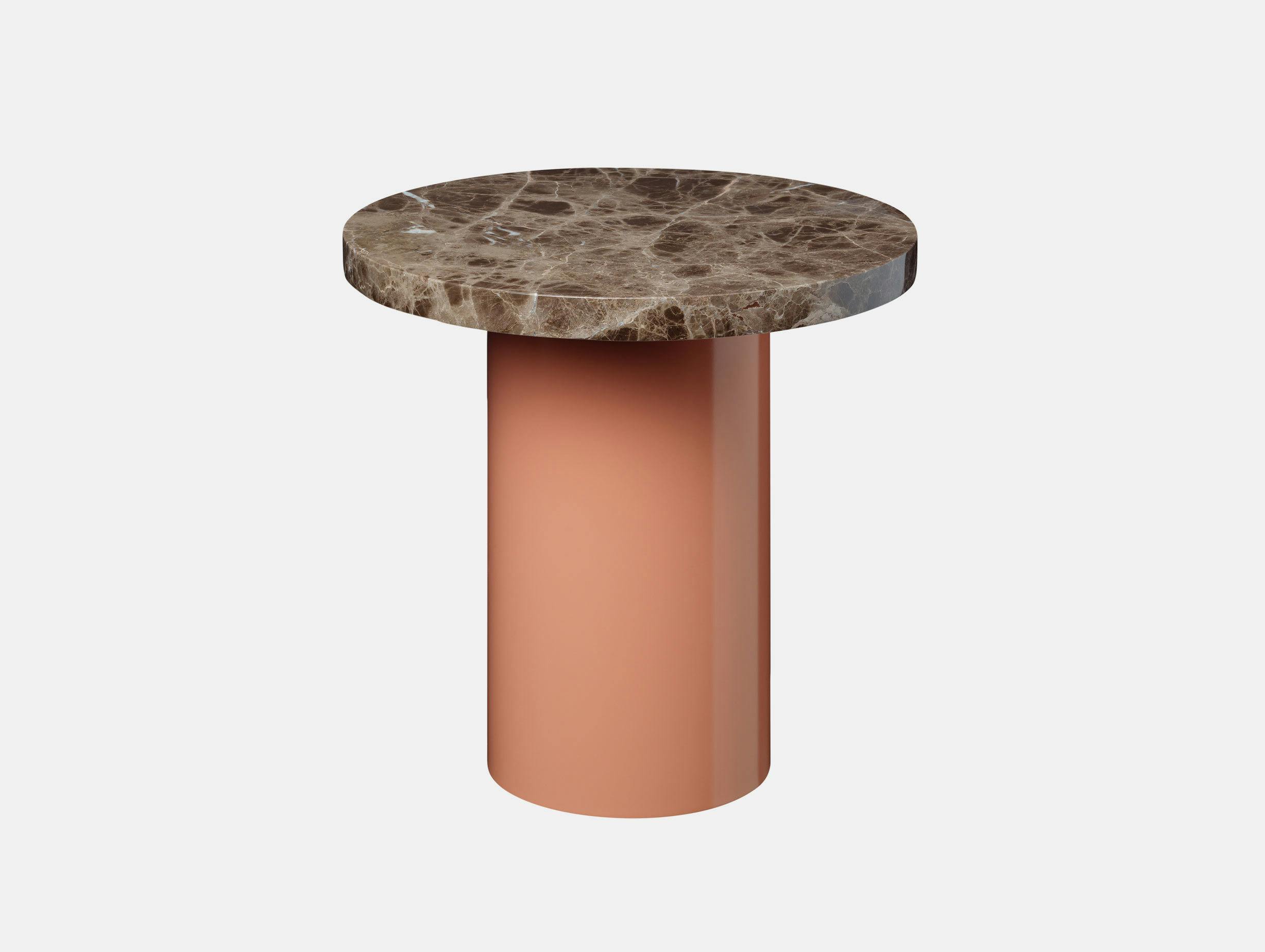 E15 Enoki Side Table Pink Brown Marble Sm Philipp Mainzer