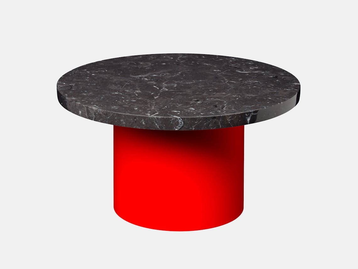E15 Enoki Side Table Red Black Marble Lg Philipp Mainzer