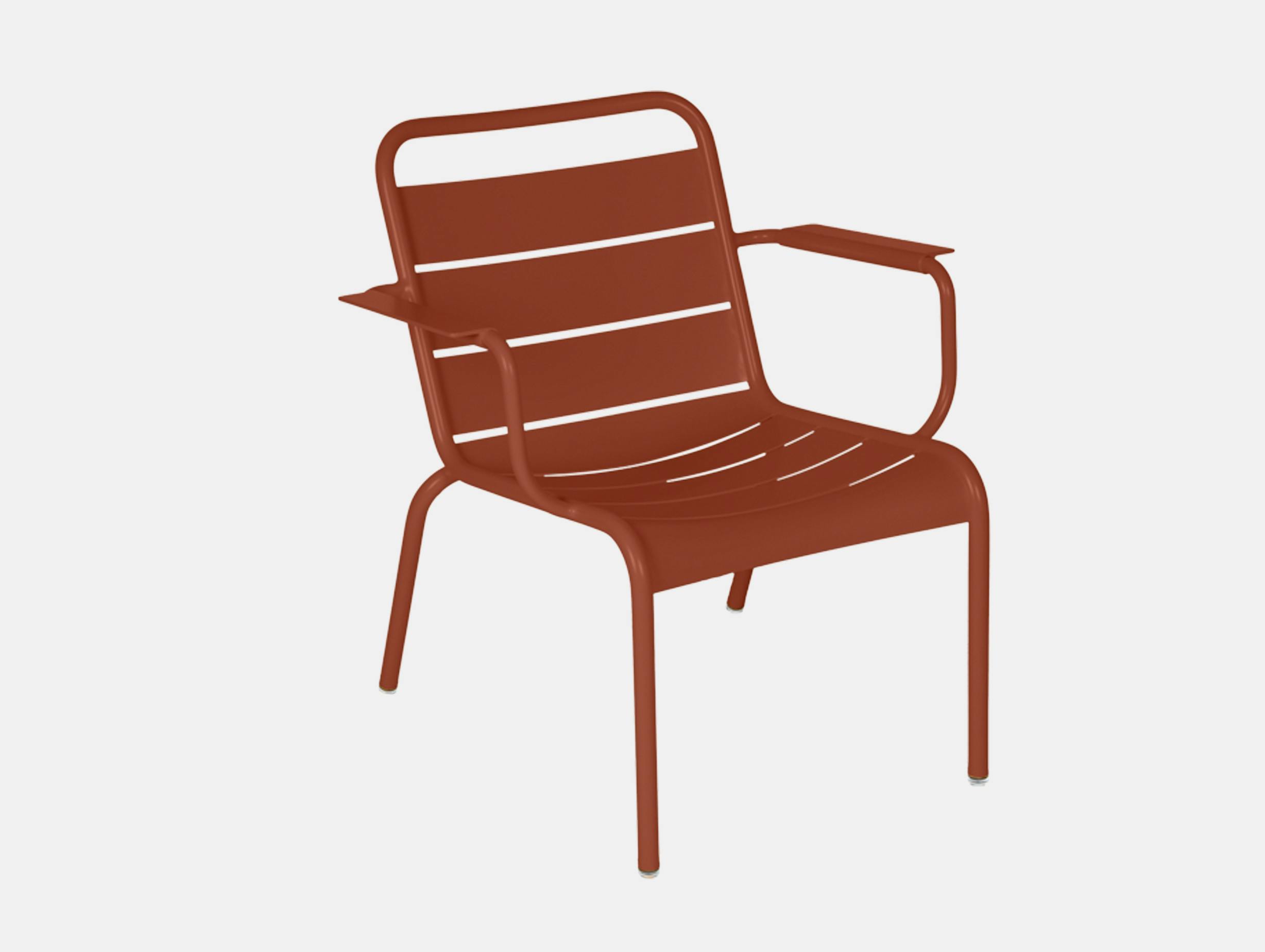 Fermob luxembourg lounge chair red ochre