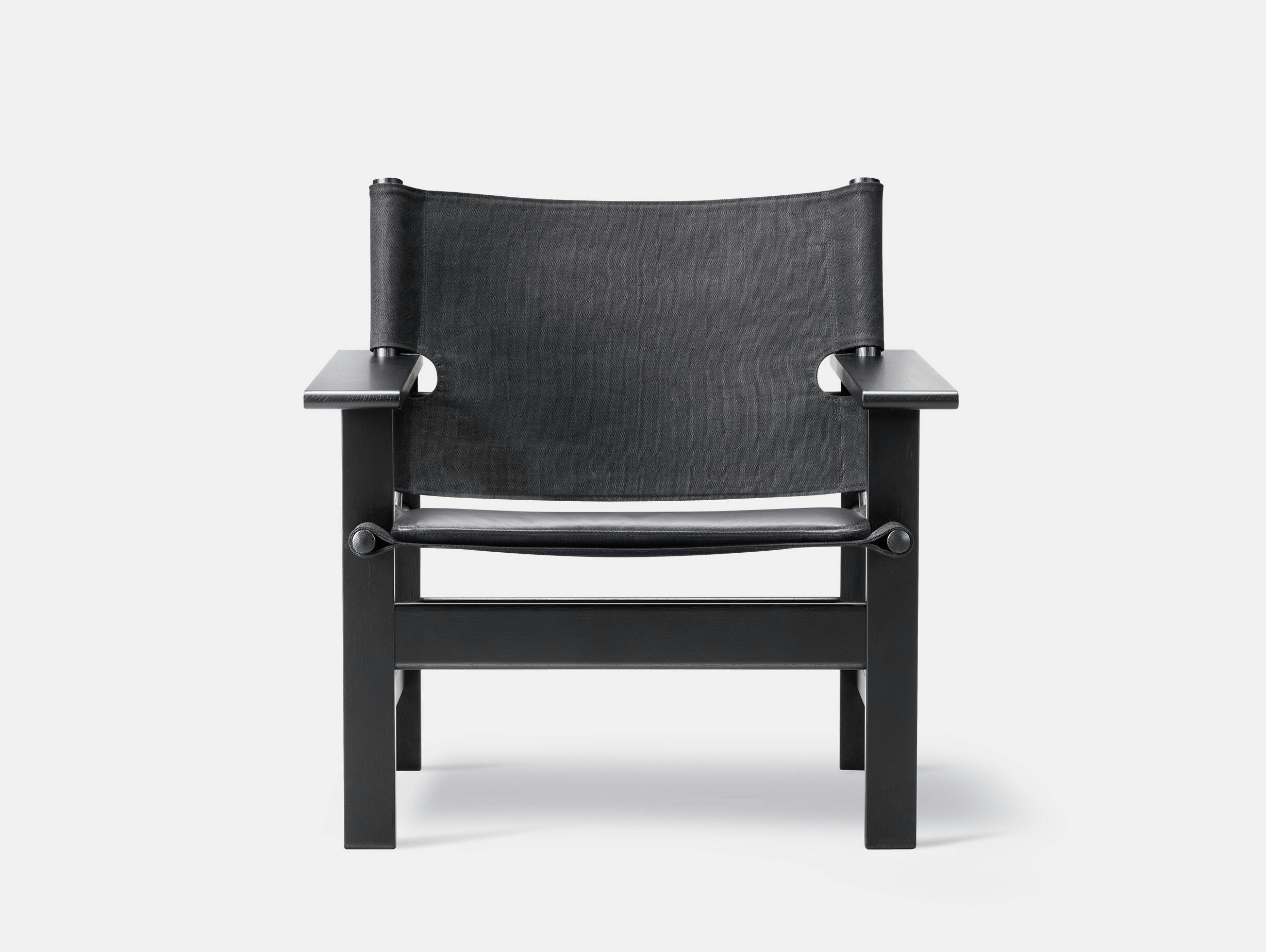 Fredericia canvas chair black leather pad