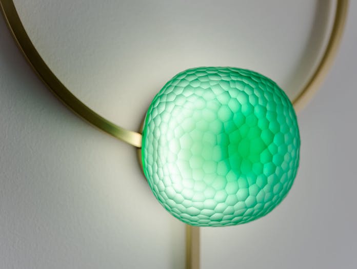 Giopato And Coombes Gioielli Wall Light Green Glass Detail