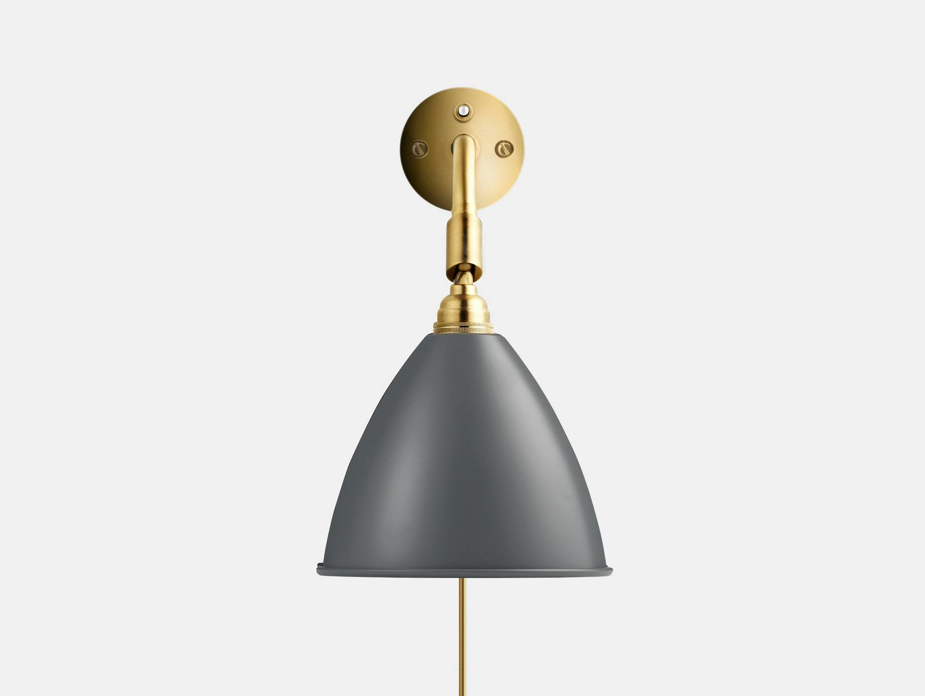 Gubi bl7 wall lamp brass base grey