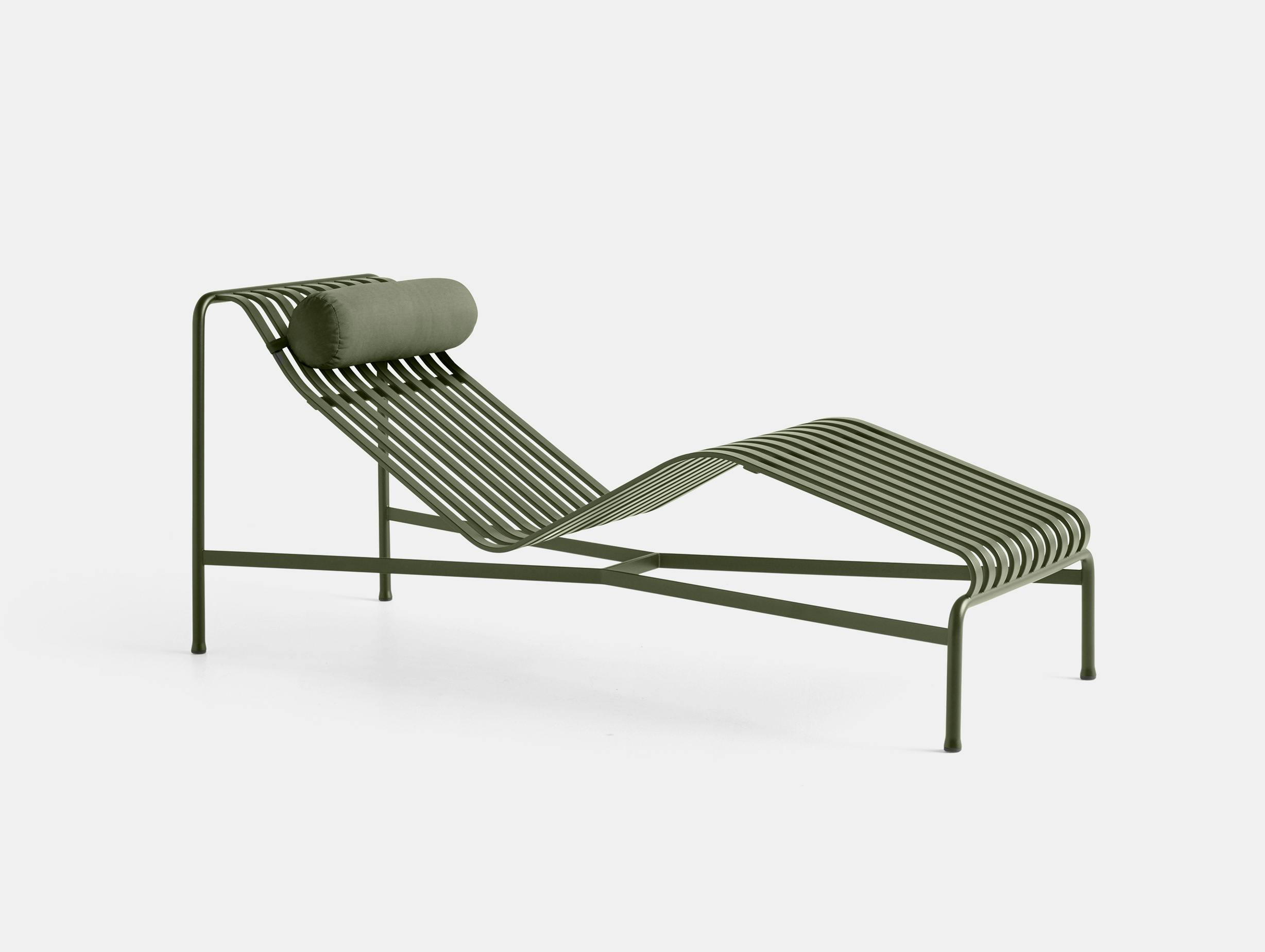 Hay palissade chaise and headrest cushion olive green