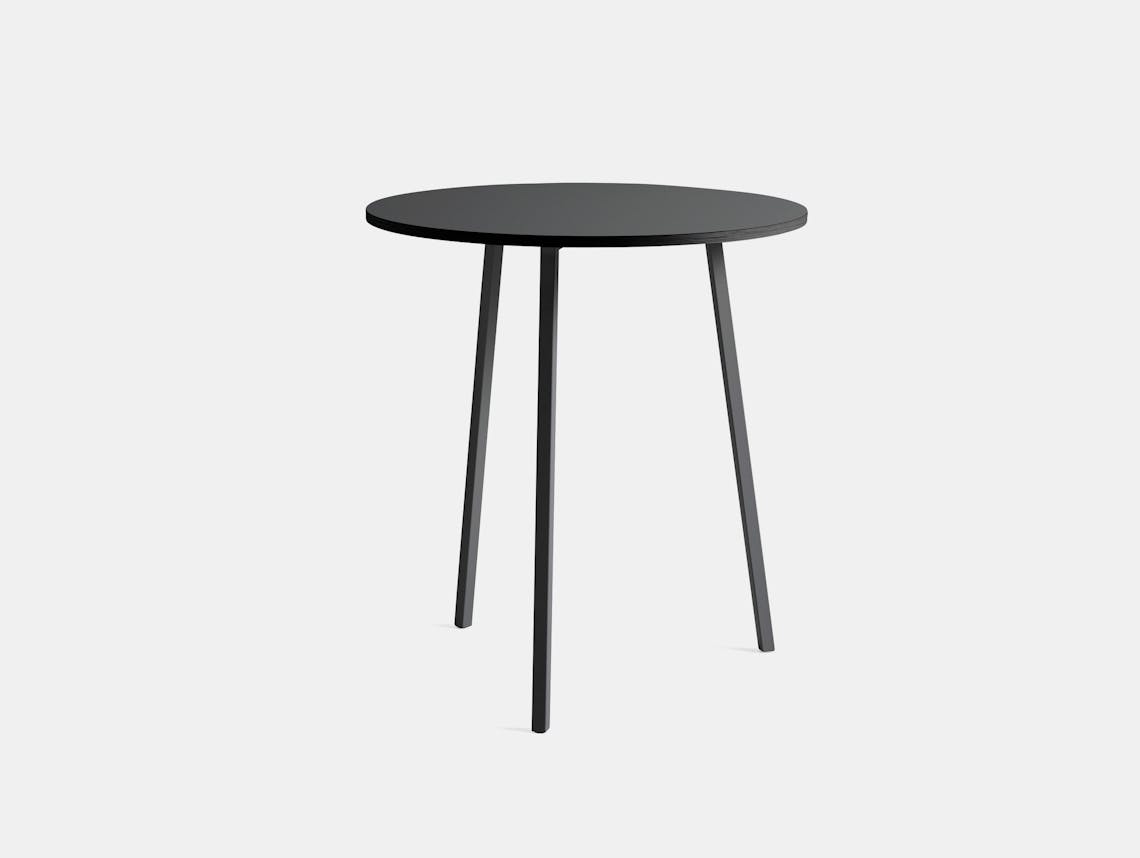 Hay leif jorgensen loop stand round table high 90 97 black lino