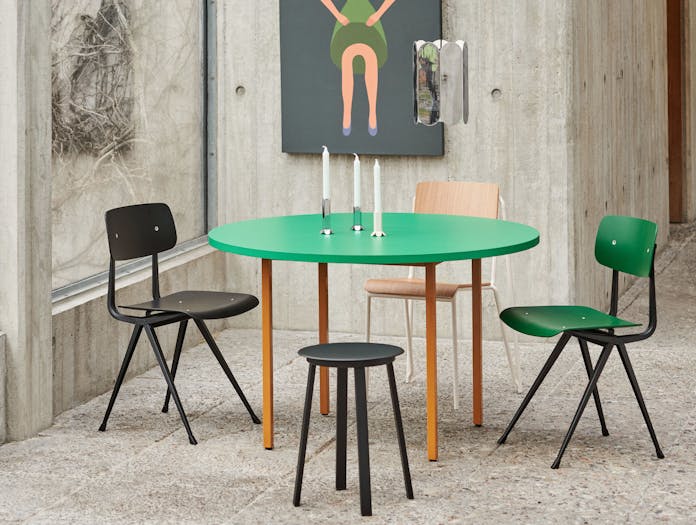 Hay muller van severen two colour round table green lifestyle