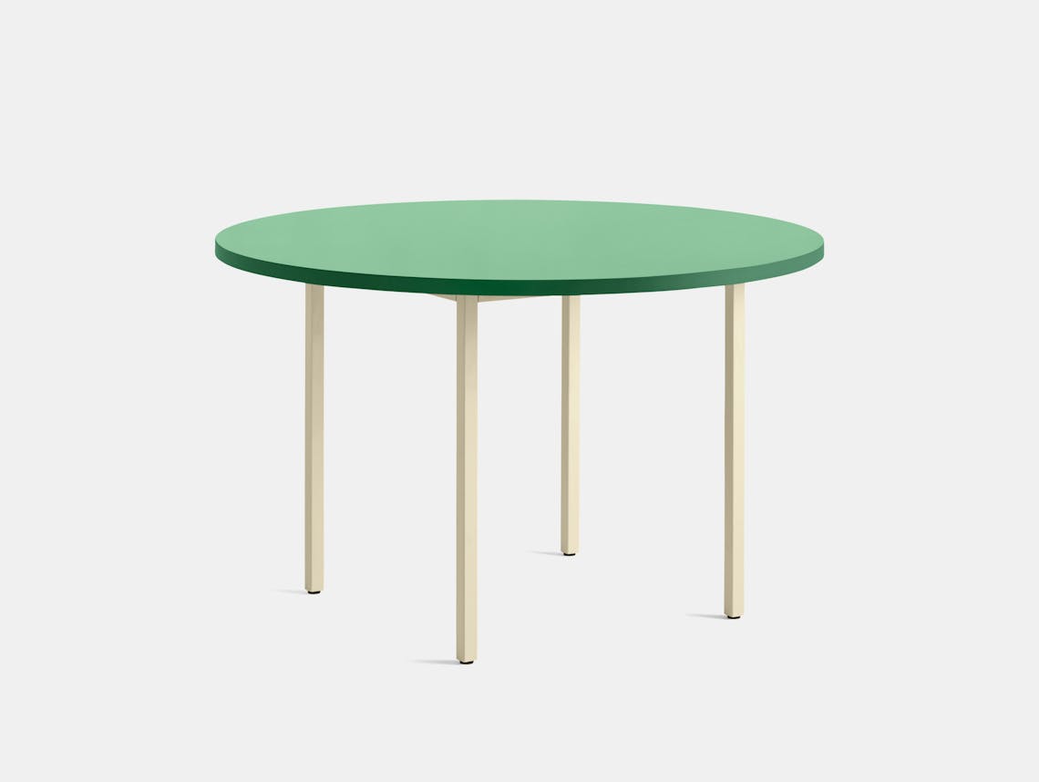 Hay muller van severen two colour table round green ivory 120