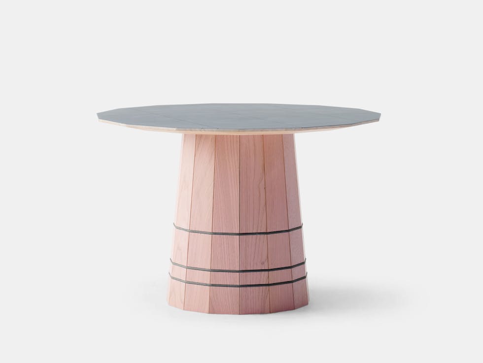 Colour Wood Low Table Dark Grid image
