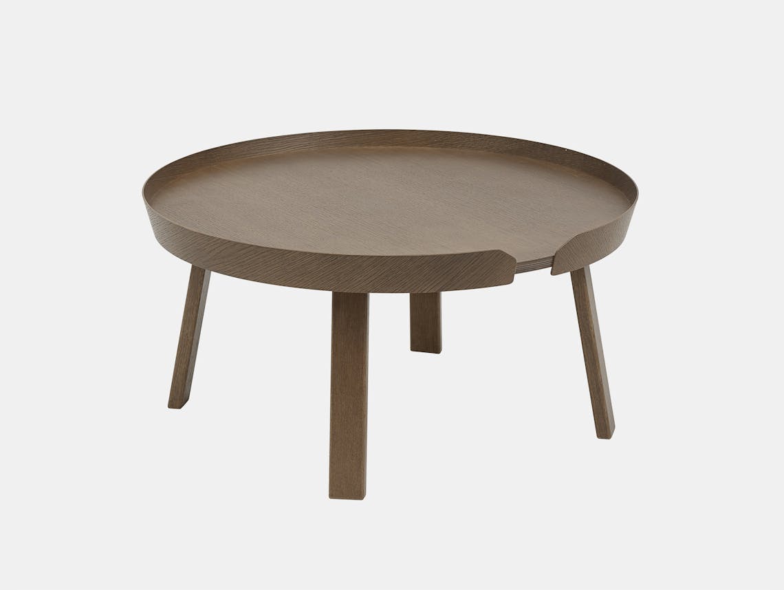 Muuto around coffee table large dark stained brown