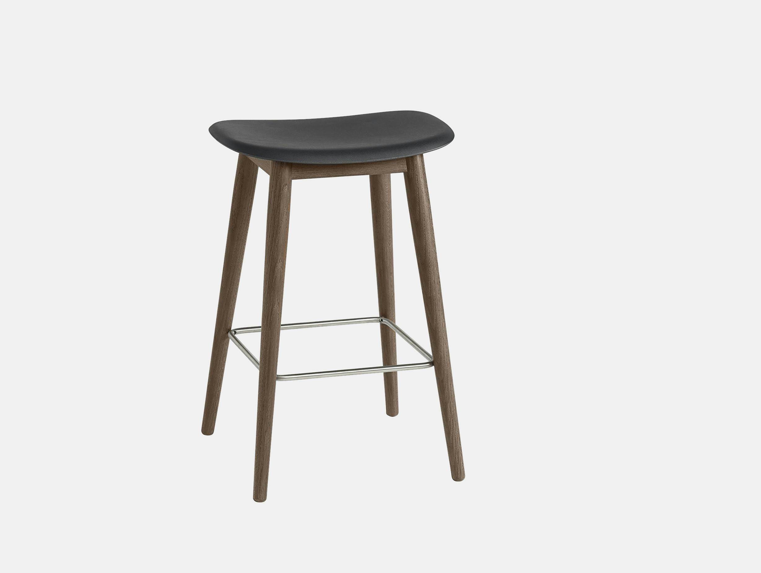 Muuto fiber wood bar stool dark stained brown black