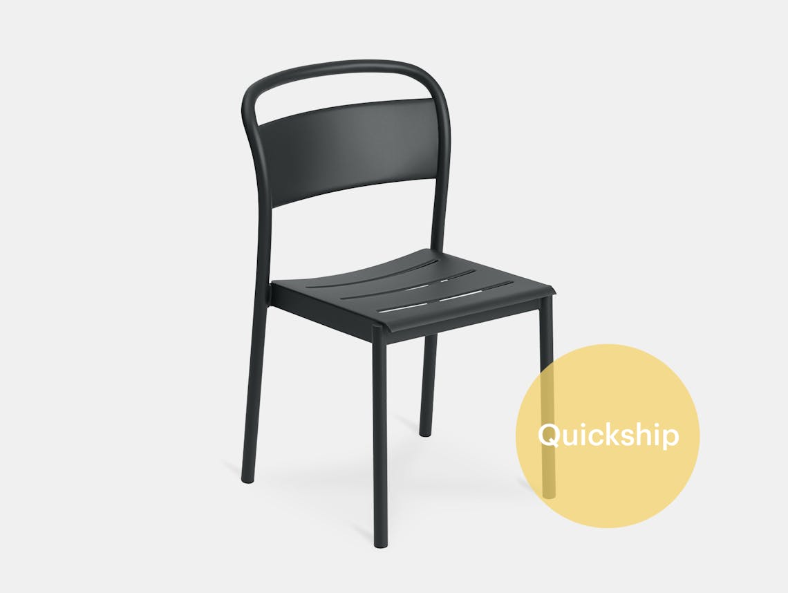 Muuto linear side chair black front qs