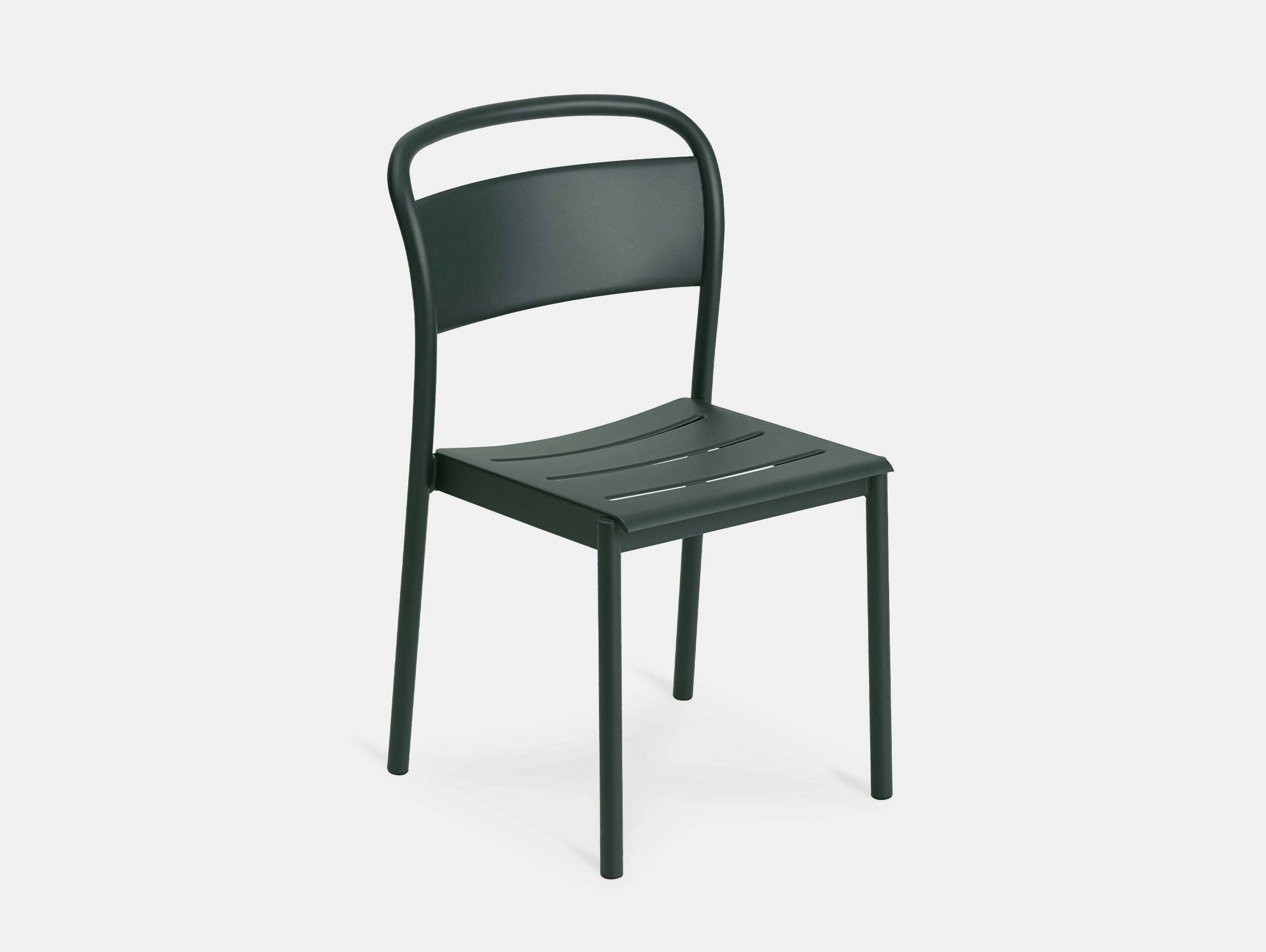 Muuto linear side chair dark green front