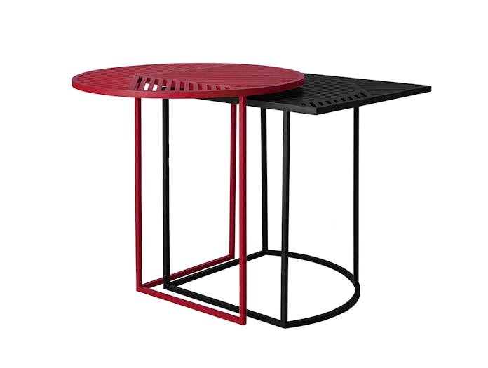 Petite Friture Iso Side Tables Black Red Pool