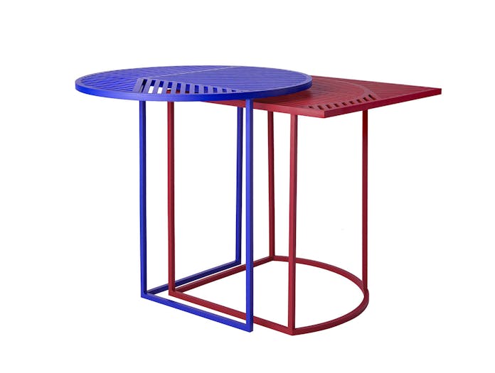 Petite Friture Iso Side Tables Blue Red Pool