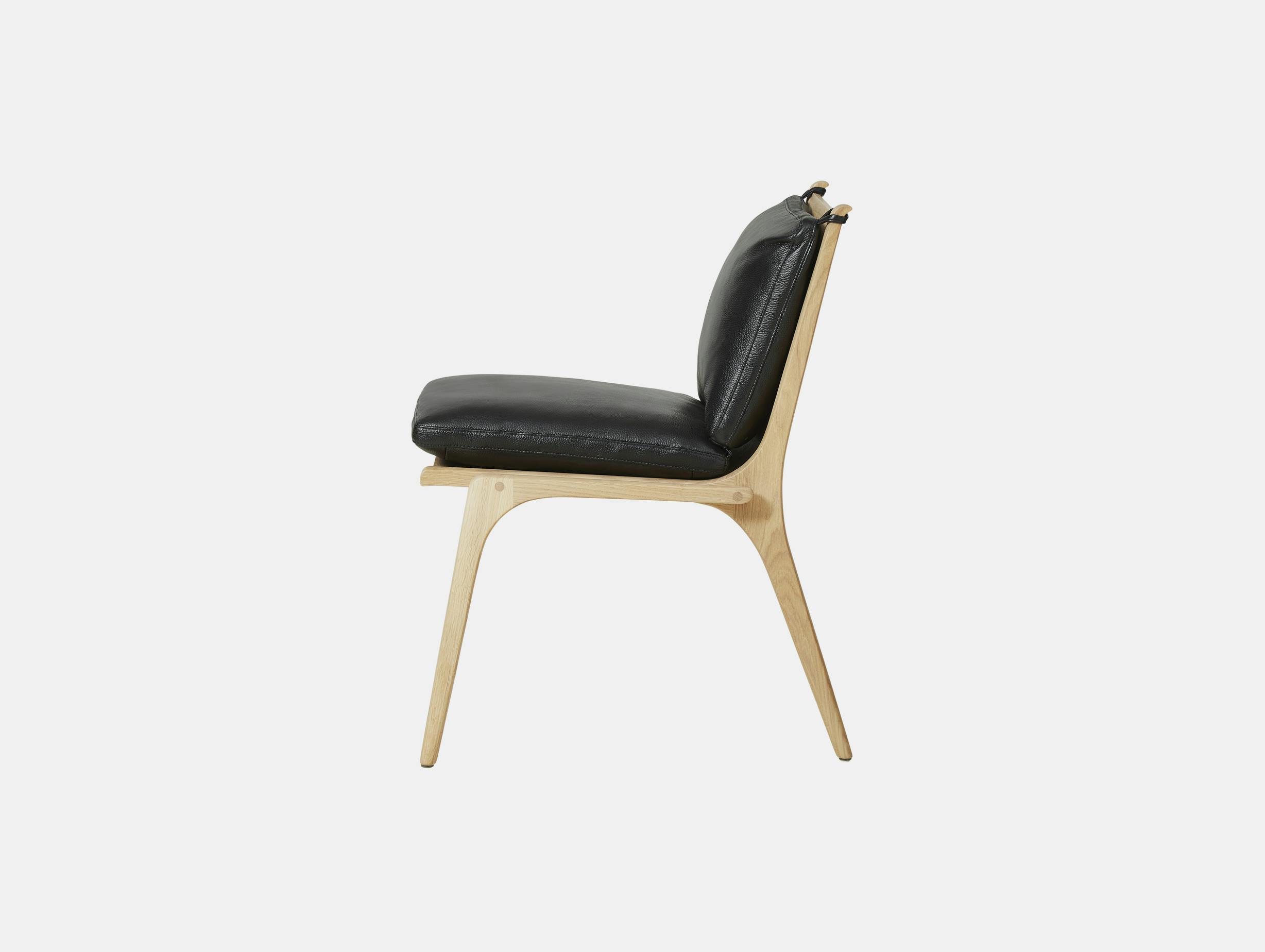 Ren Dining Chair in Oak and Black Leather