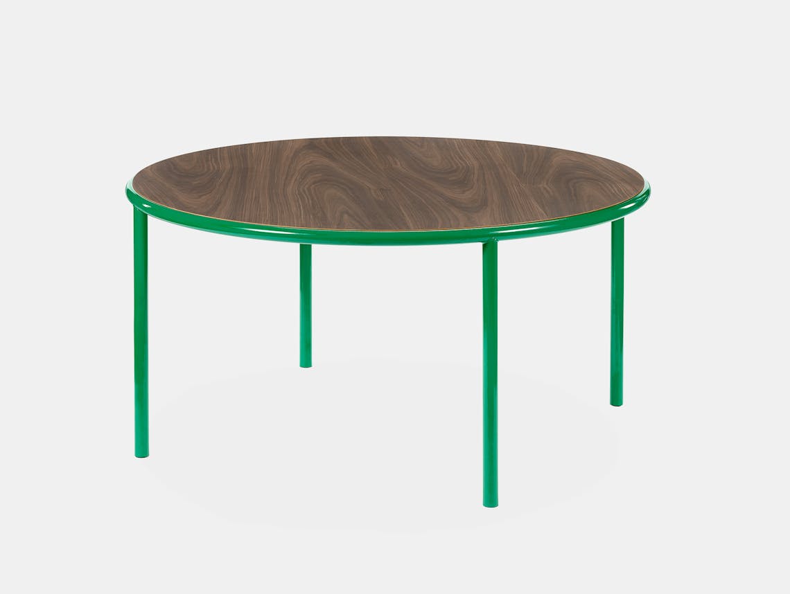 Muller van severen wooden table large round green walnut