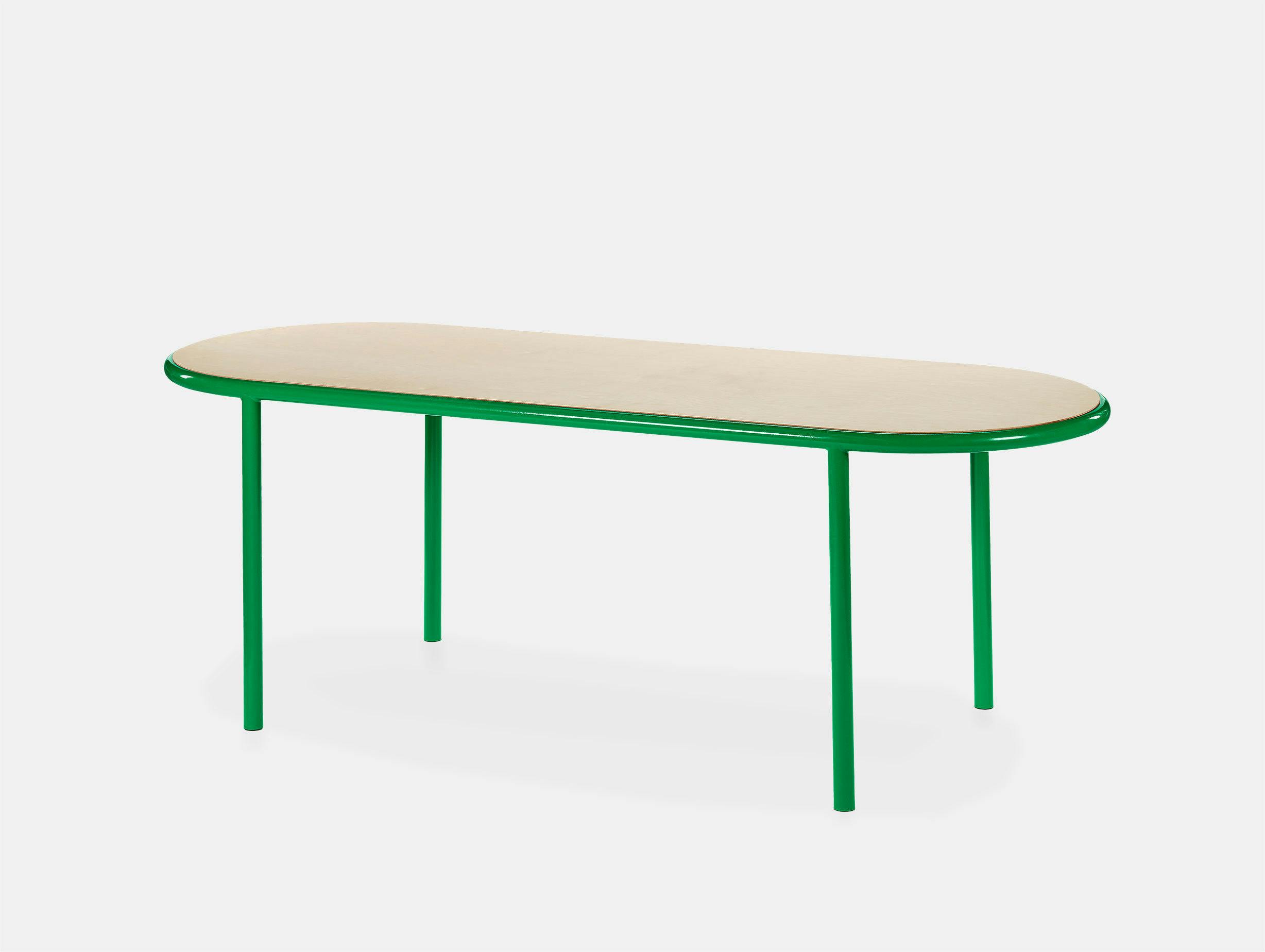 Muller van severen wooden table oval green birch