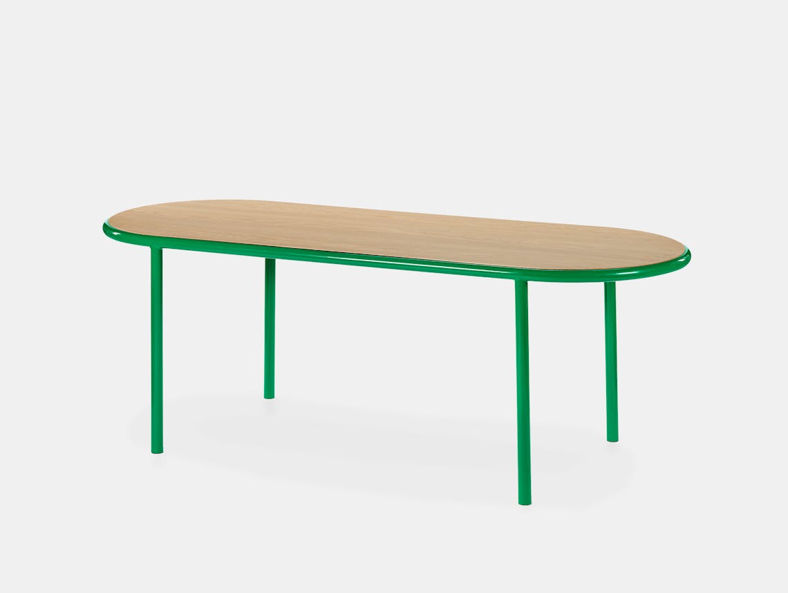 Muller van severen wooden table oval green oak