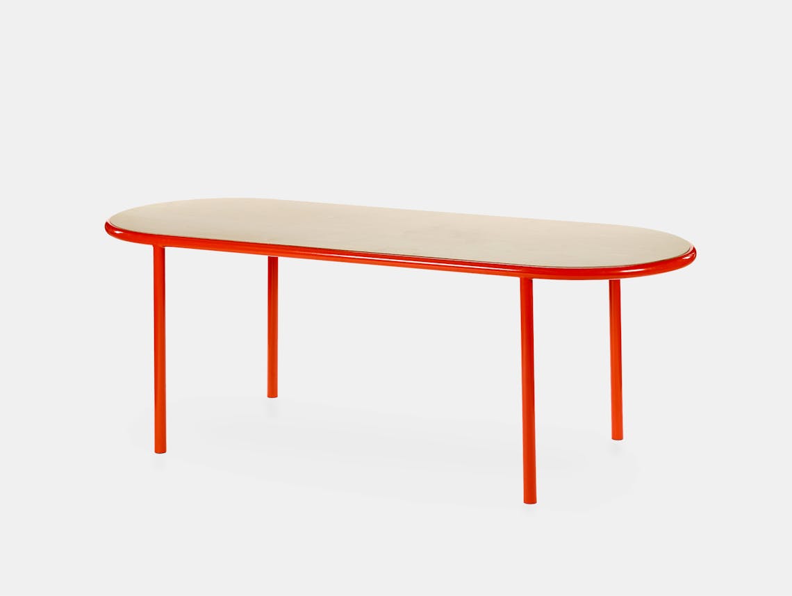 Muller van severen wooden table oval red birch