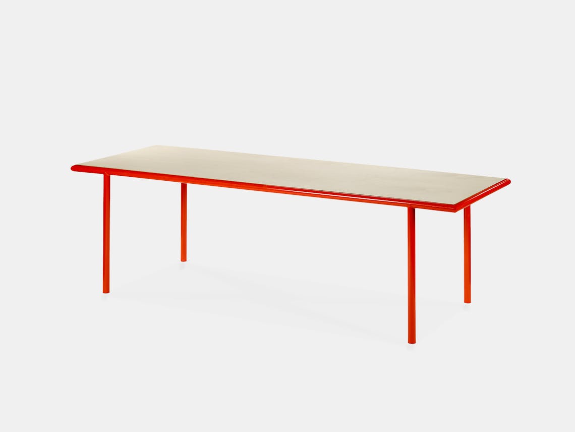 Muller van severen wooden table rectangular red birch