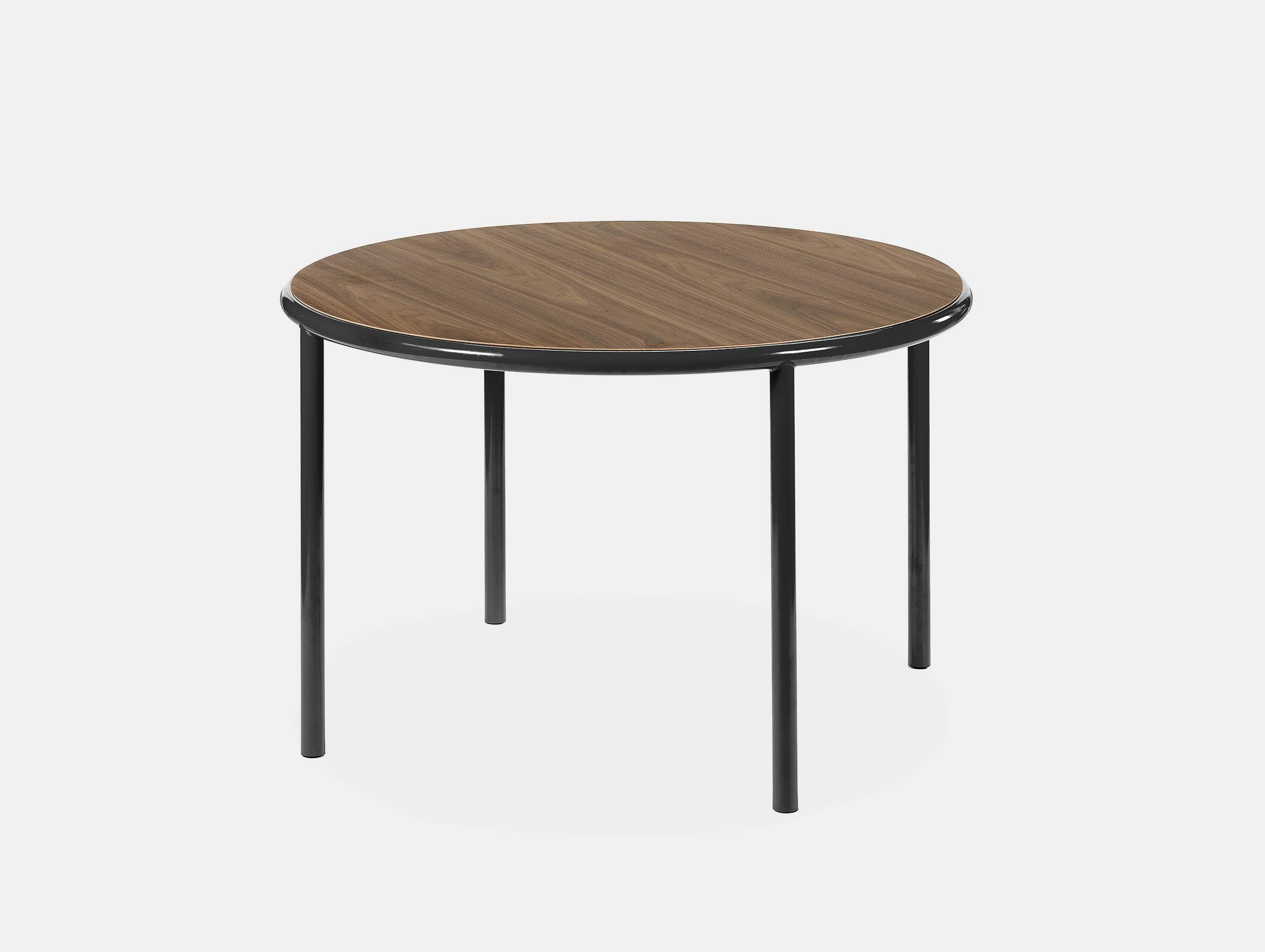 Muller van severen wooden table small round black walnut